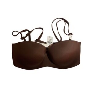 Victoria's Secret PINK Strapless Plunge Push-Up Bra Deep Red 34C